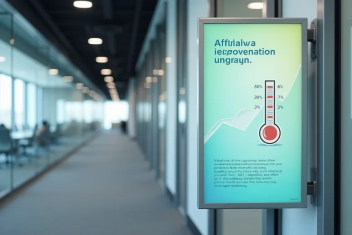 Affiche de sensibilisation avec indicateur de progression intégré montrant l'avancement d'un objectif de campagne